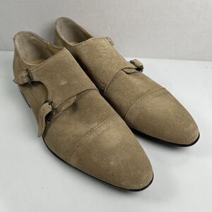 ASOS Tan Suede Leather Double Monkstrap Loafers Slip On Shoes Mens US Size 11